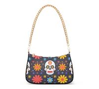 OWFKAY Bolso de mano para mujer, bolso de mano para mujer, bolso hobo bolso de mano con calavera de México con cierre de cremallera