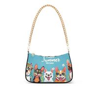 OWFKAY Bolso de mano para mujer, bolso de mano para mujer, bolso hobo con diseño de perro Hello Summer con cierre de cremallera