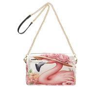 OWFKAY Bolsos cruzados para mujer, de piel sintética, cruzados, bandolera, bandolera, ajustable, correa ancha, diseño de flamenco, acuarela