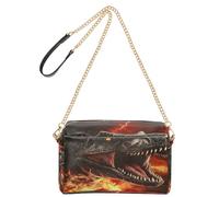 OWFKAY Bolsos cruzados para mujer, de piel sintética, cruzados, bandolera, bandolera, correa ancha ajustable, dinosaurio, boca abierta