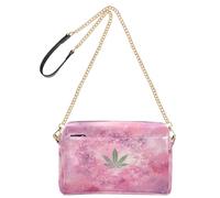 OWFKAY Bolsos cruzados para mujer, de piel sintética, cruzados, bandolera, bandolera, correa ancha ajustable, hojas de cannabis, nebulosa