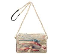 OWFKAY Bolsos cruzados para mujer, de piel sintética, cruzados, bandolera, bandolera, correa ancha, ajustable, diseño de libélula y seta