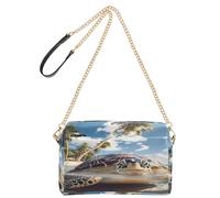 OWFKAY Bolsos cruzados para mujer, de piel sintética, cruzados, bandolera, bandolera, correa ancha, ajustable, palmera, mar, tortuga, playa