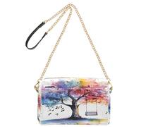 OWFKAY Bolsos cruzados para mujer, de piel sintética, cruzados, bandolera, bolsa de mensajero, correa ancha ajustable, árbol de acuarela colorido