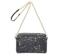 OWFKAY Bolsos cruzados para mujer, de piel sintética, cruzados, bandolera, bolsa de mensajero, correa ancha ajustable, estrellas, constelación, patrón de cielo estrellado