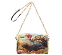 OWFKAY Bolsos cruzados para mujer, de piel sintética, cruzados, bandolera, bolsa de mensajero, correa ancha ajustable, pavo y campo de calabaza