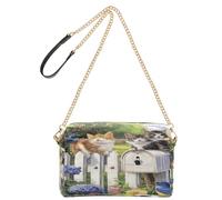 OWFKAY Bolsos cruzados para mujer, de piel sintética, cruzados, bandolera, bolsa de mensajero, correa ancha ajustable, gato y pájaro