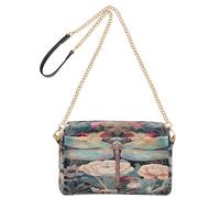 OWFKAY Bolsos cruzados para mujer, de piel sintética, cruzados, bandolera, bolsa de mensajero, correa ancha ajustable, flor de libélula