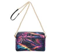 OWFKAY Bolsos cruzados para mujer, de piel sintética, cruzados, bandolera, bolsa de mensajero, correa ancha ajustable, dinosaurio neón espacial