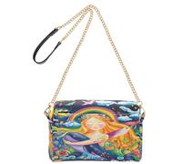 OWFKAY Bolsos cruzados para mujer, de piel sintética, cruzados, bandolera, bolsa de mensajero, correa ancha ajustable, colorido arco iris, ballena