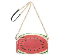 OWFKAY Bolsos cruzados para mujer, de piel sintética, cruzados, bandolera, correa ancha ajustable, color sandía, redondos