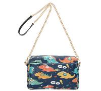 OWFKAY Bolsos cruzados para mujer, de piel sintética, cruzados, bandolera, correa ancha ajustable, diseño de dinosaurio, diseño de hojas