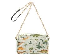 OWFKAY Bolsos cruzados para mujer, de piel sintética, cruzados, bandolera, correa ancha ajustable, diseño de hojas de dinosaurio, flores de piedra