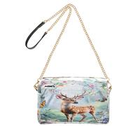 OWFKAY Bolsos cruzados para mujer, de piel sintética, cruzados, bandolera, correa ancha ajustable, hermoso bosque de ciervos