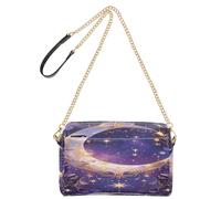 OWFKAY Bolsos cruzados para mujer, de piel sintética, cruzados, bandolera, correa ancha ajustable, hojas de gemas de luna