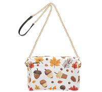 OWFKAY Bolsos cruzados para mujer, de piel sintética, cruzados, bandolera, correa ancha ajustable, patrón de hojas de arce y nueces