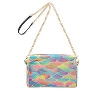 OWFKAY Bolsos cruzados para mujer, de piel sintética, cruzados, bandolera, correa ancha ajustable, patrón de escamas de sirena
