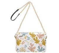 OWFKAY Bolsos cruzados para mujer, de piel sintética, cruzados, bandolera, correa ancha ajustable, patrón colorido de plantas acuáticas