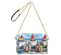 OWFKAY Bolsos cruzados para mujer, de piel sintética, cruzados, bandolera, correa ancha ajustable, tres gnomos, playa