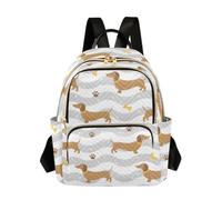 OWFKAY Dachshund Wave - Mochila pequeña para mujer, mochila pequeña para niñas, mochila escolar, viajes, antirrobo, casual, Dachshund Wave, M, Mochila para mujer