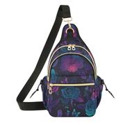 OWFKAY Darkness Rose - Bolso bandolera antirrobo para hombres y mujeres, para viajes, senderismo