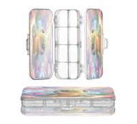OWFKAY Estuche con suministros de tortugas marinas, caja organizadora de lápices de plástico transparente, caja de almacenamiento de lápices de doble capa para la escuela