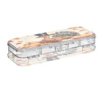 OWFKAY Estuche para lápices con suministros de pavo y hojas de calabaza de plástico transparente, organizador de lápices de doble capa, soporte para bolígrafos para la escuela