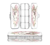 OWFKAY Estuche para lápices con suministros Tulip Puppy Plastic Clear Pencil Box Organizer Crayon Storage Box Double Layer Pen Holder para la escuela