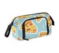 OWFKAY Estuche para lápices de gran capacidad, organizador para escuela, universidad, oficina, para adolescentes, niñas, adultos, estudiantes, color azul pizza