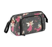 OWFKAY Estuche para lápices de gran capacidad, organizador para escuela, universidad, oficina, para adolescentes, niñas, adultos, estudiantes, patrón de hadas rosa, Patrón de hada rosa, Talla única