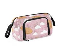 OWFKAY Estuche para lápices de gran capacidad, organizador para escuela, universidad, oficina, para adolescentes, niñas, adultos, estudiantes, patrón de flores de Capibaras, Patrón de flores de