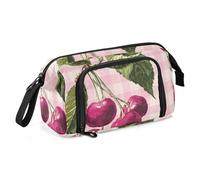 OWFKAY Estuche para lápices de gran capacidad, organizador para escuela, universidad, oficina, para adolescentes, niñas, adultos, estudiantes, diseño de cerezas 2