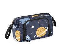 OWFKAY Estuche para lápices de gran capacidad, organizador para escuela, universidad, oficina, para adolescentes, niñas, adultos, estudiantes, diseño de planeta cohete, Patrón de planeta cohete, Talla