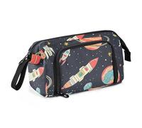 OWFKAY Estuche para lápices de gran capacidad, organizador para escuela, universidad, oficina, para adolescentes, niñas, adultos, estudiantes, cohete, estrella, planeta, Patrón Rocket Star Planet