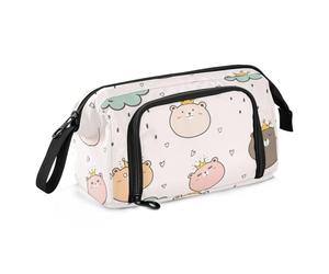 OWFKAY Estuche para lápices de gran capacidad, organizador para escuela, universidad, oficina, para adolescentes, niñas, adultos, estudiantes, fondo de oso rey para niños, Fondo de oso rey para niños