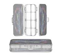 OWFKAY Estuche pequeño con suministros de plástico transparente Dreamy Whale, organizador de lápices de doble capa, soporte para bolígrafos para la escuela
