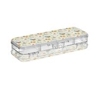 OWFKAY Estuche transparente de plástico de gran capacidad, para suministros escolares, para el aula, gallo y mariquita
