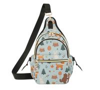OWFKAY Fox Rabbit Bear - Bolso bandolera antirrobo para mujeres y hombres, para viajes, senderismo