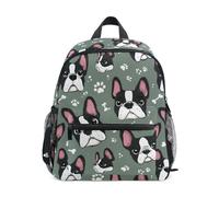 OWFKAY Green Pug Dog - Mochilas infantiles para niños, mochilas pequeñas para guardería o escuela