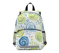 OWFKAY Helix - Mochila escolar para niños pequeños, color verde y azul