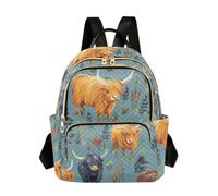 OWFKAY Highland Cow - Mochila pequeña para mujer, mochila pequeña para niñas, mochila escolar, viajes, antirrobo, casual, Highland Cow a, M, Mochila para mujer