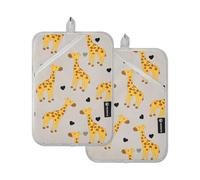 OWFKAY Juego de 2 soportes para ollas, bonita jirafa y corazones, esenciales de cocina, resistentes al calor, 170 ℃ de grosor y seguro, 18 x 25 cm