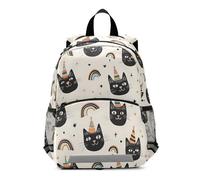 OWFKAY Little Black Cat Rainbow Mochila para niños pequeños, mochilas escolares para niños y niñas, mochila pequeña