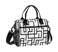 OWFKAY Lonchera térmica para mujer, bolsa térmica reutilizable para adultos, con gráfico de línea cruzada con correa para el hombro, picnic, S