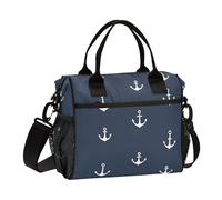 OWFKAY Lonchera térmica para mujer, bolsa térmica reutilizable para adultos, náutica, cruzada con correa para el hombro, picnic, S
