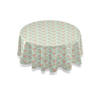 OWFKAY Mantel redondo de 150 cm de diámetro, mantel circular de poliéster lavable, mantel de comedor para cafetería, restaurante, bufé, decoración de mesa, rosa vintage y veneno