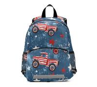 OWFKAY Mochila de Monster Truck a rayas para niños pequeños, mochilas escolares para niños y niñas, mochila pequeña