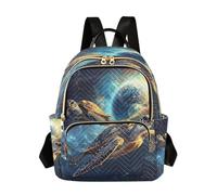 OWFKAY Mochila escolar para niñas y mujeres, adolescentes, escuela, secundaria, casual, mini mochila pequeña, mochila de día, S, dos tortugas, tierra, Two Turtle Earth, S