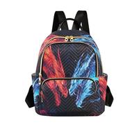 OWFKAY Mochila escolar para niñas y mujeres, adolescentes, escuela, secundaria, casual, mini mochila pequeña, mochila de día, S con cabeza de dos dragones, Cabeza de dos dragones, M