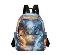 OWFKAY Mochila escolar para niñas y mujeres, adolescentes, escuela, secundaria, casual, mini mochila pequeña, mochila de día, S, dos dragones fuego, Two Dragon Fire, M